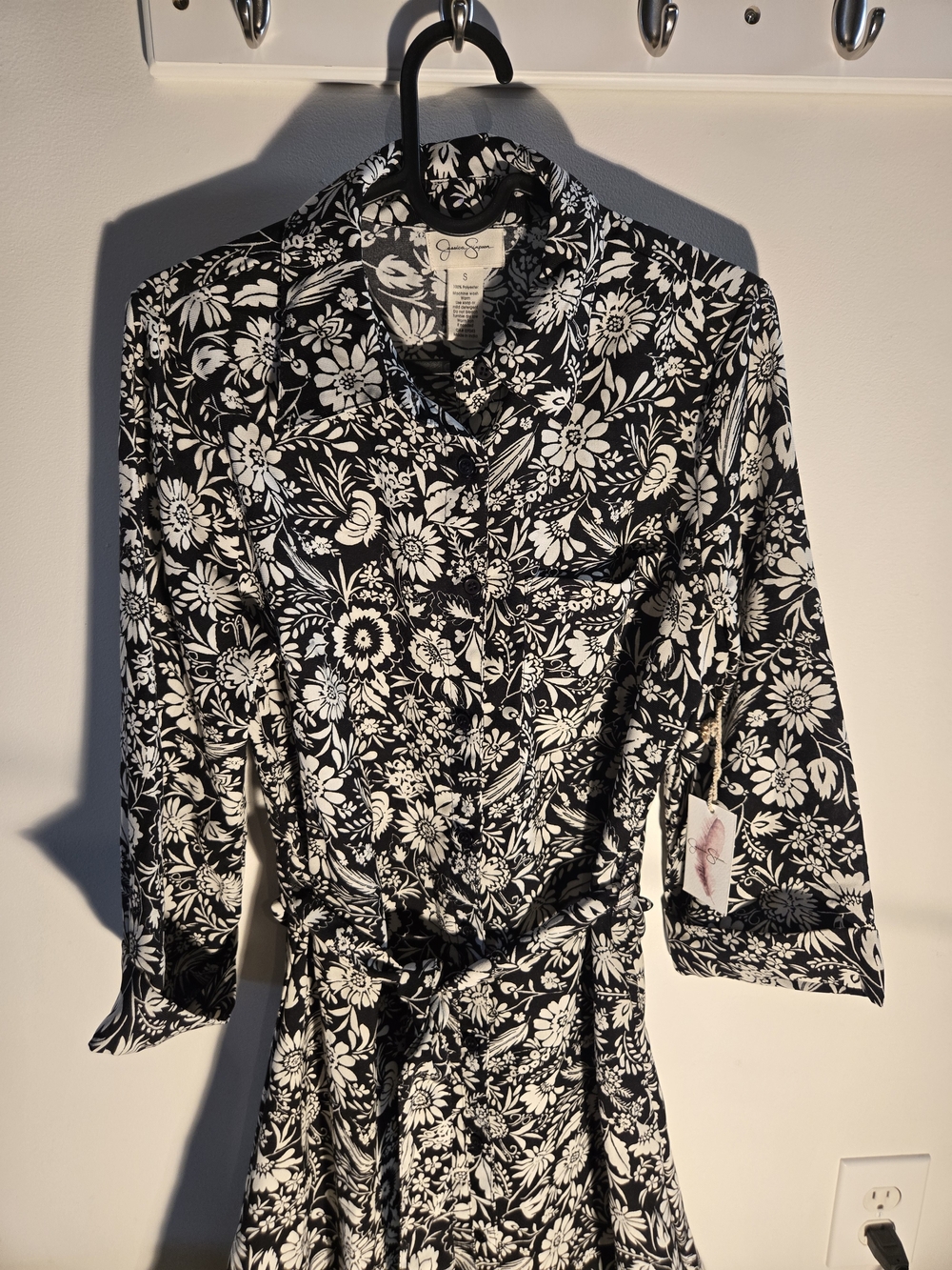 Jessica Simpson Black and White Floral Maxi Dress